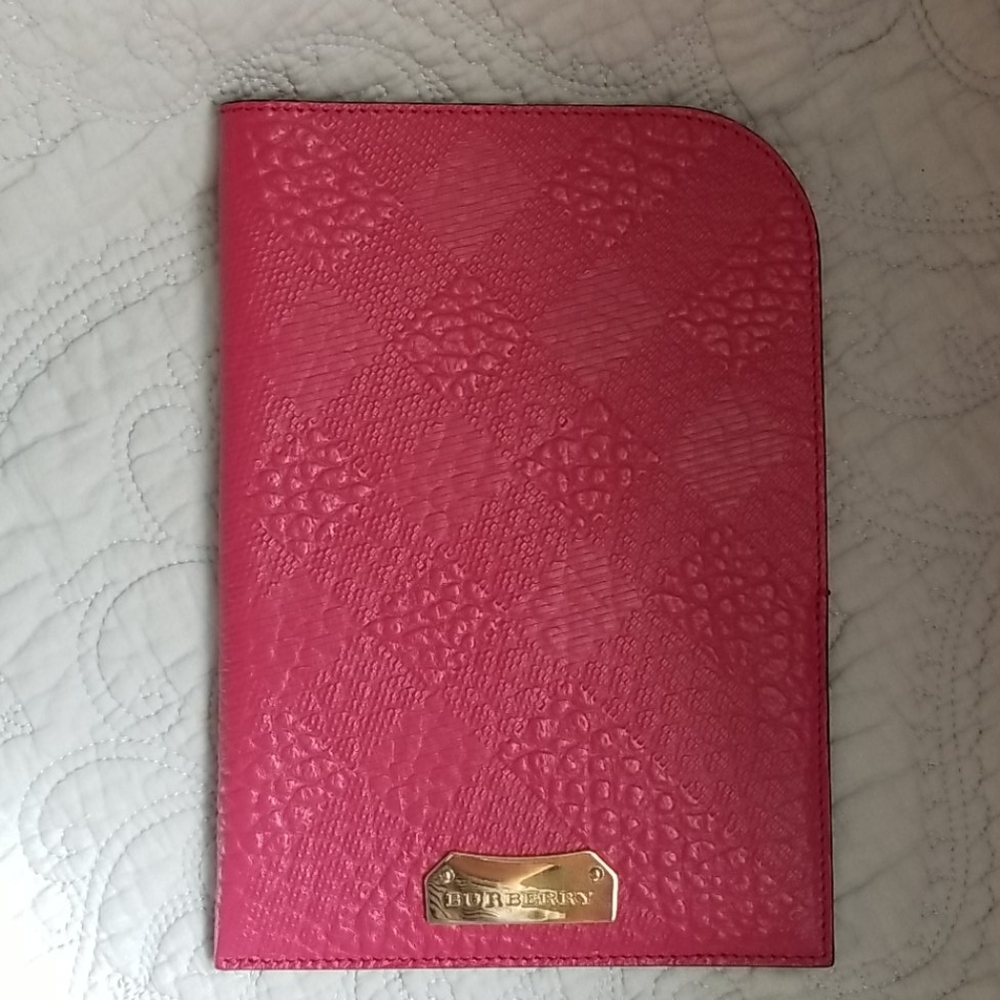 Burberry Pink Leather Tablet Holder